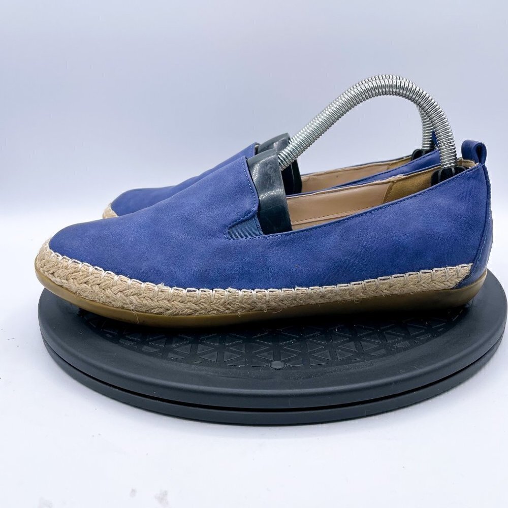 Beacon Womens Terri Faux Leather Slip On Espadrilles shoes size 8.5